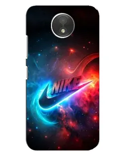 Чехол для Motorola Moto C (XT1750) с картинкой «Огненный логотип Nike»