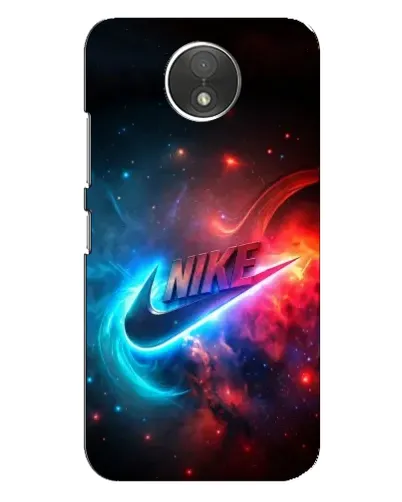 Чехол для Motorola Moto C (XT1750) с картинкой «Огненный логотип Nike»