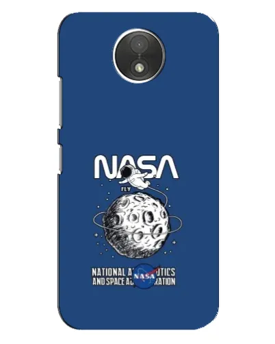 Чехол для Motorola Moto C (XT1750) с картинкой «NASA — лунная миссия»
