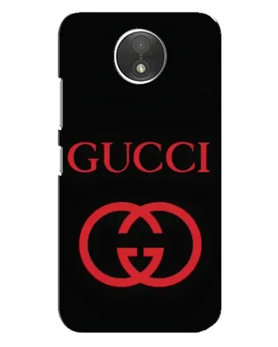 Чехол для Motorola Moto C (XT1750) с картинкой «Gucci — красный логотип»