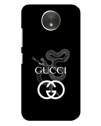 Чехол для Motorola Moto C (XT1750) с картинкой «Gucci — серебряная змея»