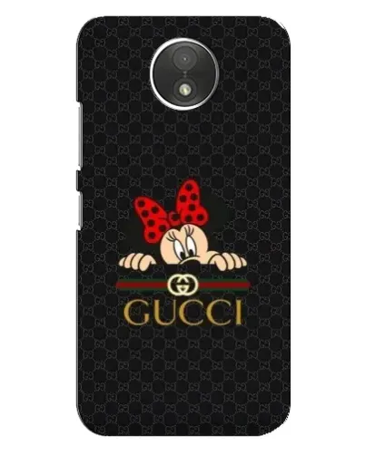 Чехол для Motorola Moto C (XT1750) с картинкой «Минни Маус Gucci — черный»