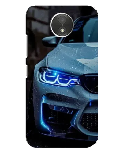 Чехол для Motorola Moto C (XT1750) с картинкой «Взгляд BMW с синими фарами»