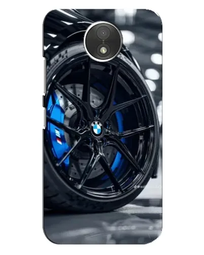 Чехол для Motorola Moto C (XT1750) с картинкой «Колесо BMW вблизи»