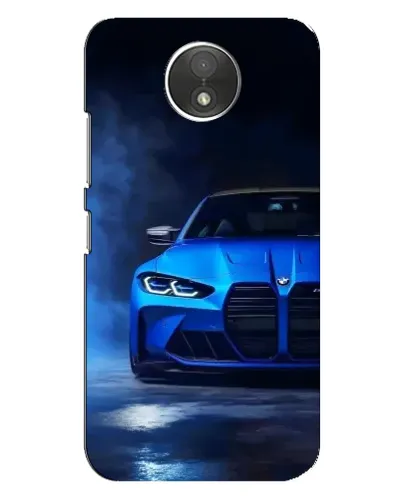 Чехол для Motorola Moto C (XT1750) с картинкой «Голубая BMW M4»