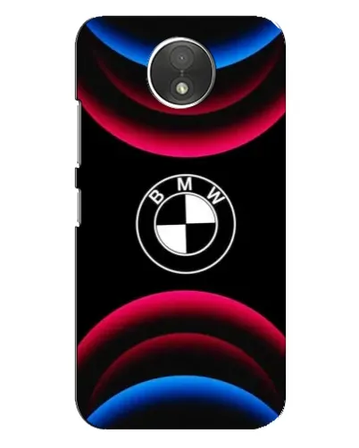 Чехол для Motorola Moto C (XT1750) с картинкой «Логотип BMW и неоновые дуги»