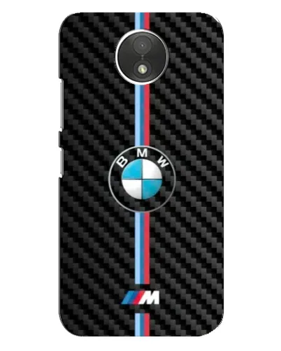 Чехол для Motorola Moto C (XT1750) с картинкой «Эмблема BMW и карбон»