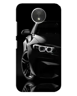 Чехол для Motorola Moto C (XT1750) с картинкой «Черная BMW — профиль»