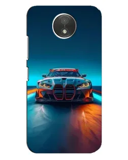 Чехол для Motorola Moto C (XT1750) с картинкой «BMW — огни неона»