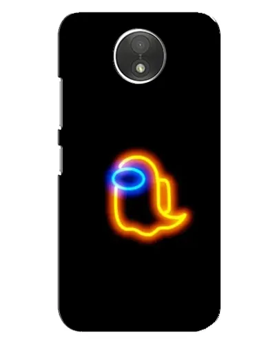 Чехол для Motorola Moto C (XT1750) с картинкой «Among Us неоновое сияние»