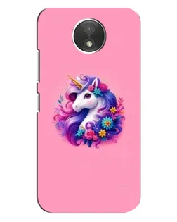 Чехол для Motorola Moto C (XT1750) с картинкой «Сказочный единорог»