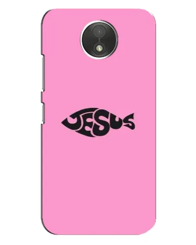 Чехол для Motorola Moto C (XT1750) с картинкой «Розовый символ  Jesus»