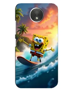 Чехол для Motorola Moto C (XT1750) с картинкой «Губка Боб серфингист»
