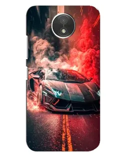 Чехол для Motorola Moto C (XT1750) с картинкой «Lamborghini красный дым»