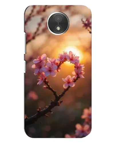 Чехол для Motorola Moto C (XT1750) с картинкой «Розовый цвет сердце на фоне заката» Чехол для Motorola Moto C (XT1750) с картинкой «Розовый цвет сердце на фоне заката»