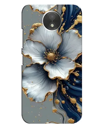 Чехол для Motorola Moto C (XT1750) с картинкой «Белый цветок и золотой флюид» Чехол для Motorola Moto C (XT1750) с картинкой «Белый цветок и золотой флюид»