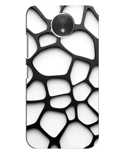 Чехол для Motorola Moto C (XT1750) с картинкой «Белая объемная сетка»