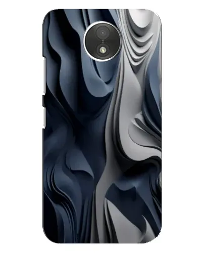 Чехол для Motorola Moto C (XT1750) с картинкой «Объемные синие складки»