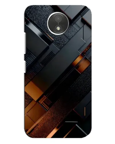 Чехол для Motorola Moto C (XT1750) с картинкой «Черные геометрические блоки»