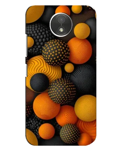 Чехол для Motorola Moto C (XT1750) с картинкой «Объемные оранжевые сферы»