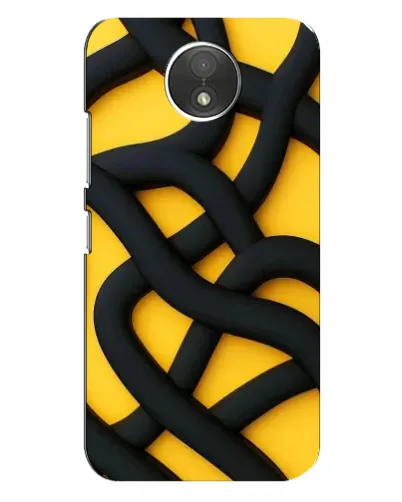 Чехол для Motorola Moto C (XT1750) с картинкой «Черное желтое переплетение»