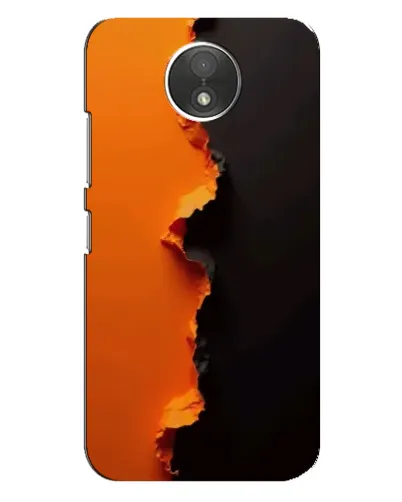 Чехол для Motorola Moto C (XT1750) с картинкой «Оранжевый разлом»
