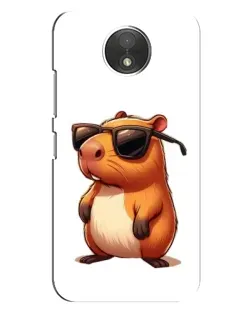 Чехол для Motorola Moto C (XT1750) с картинкой «Капибара в очках»