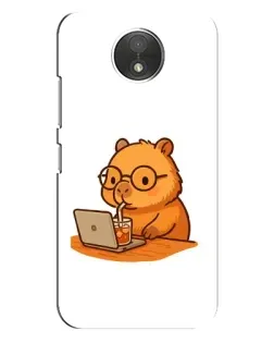 Чехол для Motorola Moto C (XT1750) с картинкой «Капибара с ноутбуком»