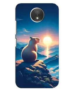 Чехол для Motorola Moto C (XT1750) с картинкой «Закат солнца с капибарой»