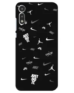 Чохол для Motorola MOTO E 2020 з картинкою «Nike Black Pattern» Чохол для Motorola MOTO E 2020 з картинкою «Nike Black Pattern»