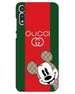 Чехол для Motorola MOTO E 2020 с картинкой «Gucci — полосы и Микки»
