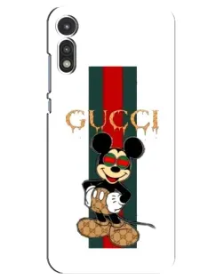 Чехол для Motorola MOTO E 2020 с картинкой «Микки Маус Gucci — полосы»