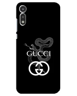Чехол для Motorola MOTO E 2020 с картинкой «Gucci — серебряная змея»