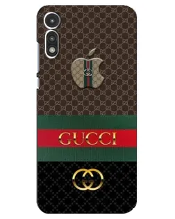 Чехол для Motorola MOTO E 2020 с картинкой «Gucci — брендированный десерт»