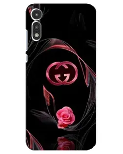 Чехол для Motorola MOTO E 2020 с картинкой «Gucci — неоновая роза»