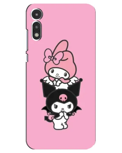 Чехол для Motorola MOTO E 2020 с картинкой «My Melody и Kuromi» Чехол для Motorola MOTO E 2020 с картинкой «My Melody и Kuromi»