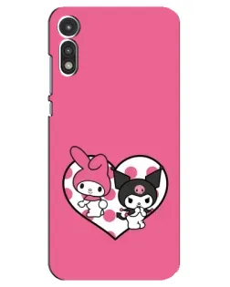 Чохол для Motorola MOTO E 2020 з картинкою «Kuromi та My Melody» Чохол для Motorola MOTO E 2020 з картинкою «Kuromi та My Melody»