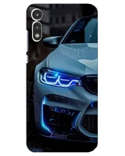 Чехол для Motorola MOTO E 2020 с картинкой «Взгляд BMW с синими фарами»
