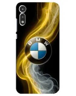 Чехол для Motorola MOTO E 2020 с картинкой «Золотистый дым BMW»