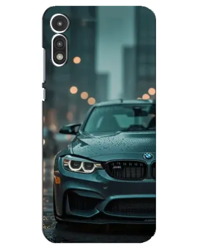 Чехол для Motorola MOTO E 2020 с картинкой «BMW в огнях города»