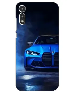 Чехол для Motorola MOTO E 2020 с картинкой «Голубая BMW M4»