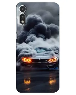 Чехол для Motorola MOTO E 2020 с картинкой «BMW в дыму»