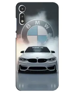 Чехол для Motorola MOTO E 2020 с картинкой «BMW в белом дыму»