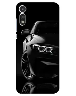 Чехол для Motorola MOTO E 2020 с картинкой «Черная BMW — профиль»