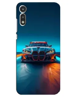 Чехол для Motorola MOTO E 2020 с картинкой «BMW — огни неона»
