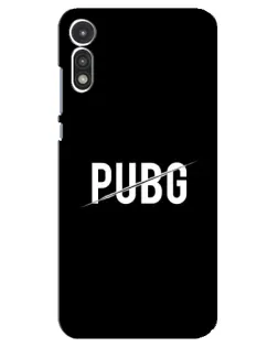 Чехол для Motorola MOTO E 2020 с картинкой «PUBG — белый логотип»