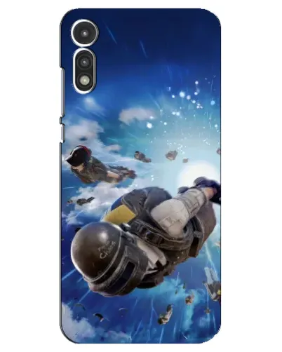 Чехол для Motorola MOTO E 2020 с картинкой «Десант PUBG — прыжок»