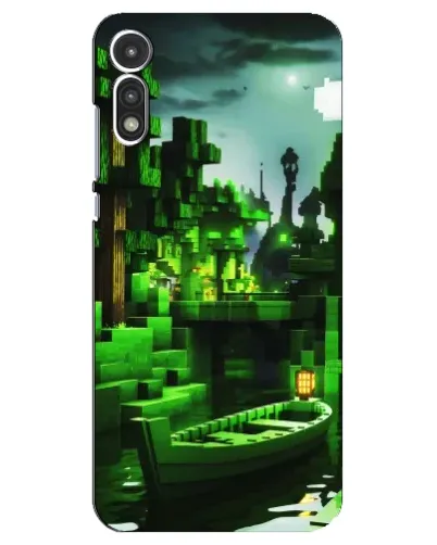 Чехол для Motorola MOTO E 2020 с картинкой «Minecraft лесной пейзаж»