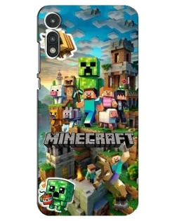 Чехол для Motorola MOTO E 2020 с картинкой «Замок Minecraft»