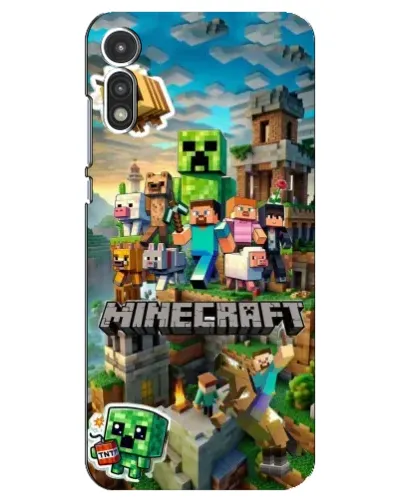 Чехол для Motorola MOTO E 2020 с картинкой «Замок Minecraft»
